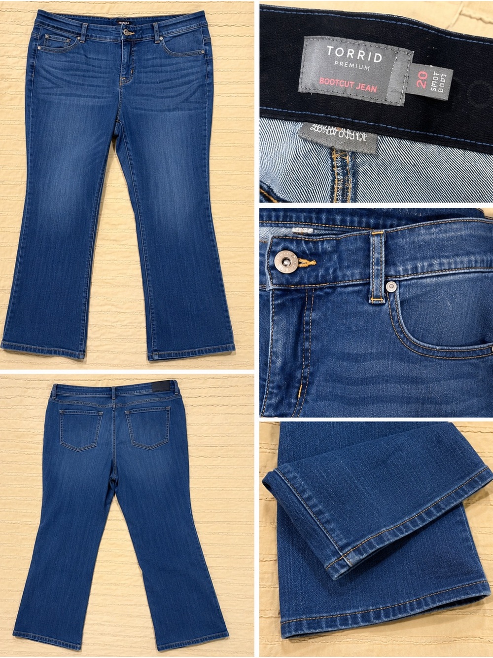Torrid Luxe Slim Boot Jeans Women’s Plus Size 20 Short Dark Wash Stretch Denim